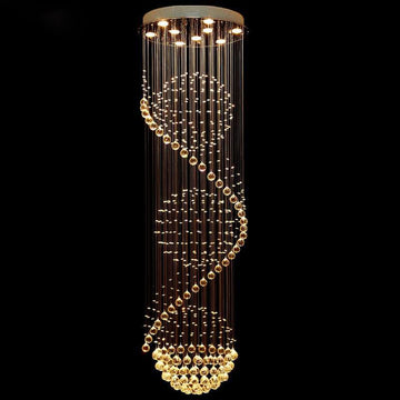 Modern Luxury  LED Crystal Pendant Lights  Duplex Staircase K9 Crystal Lights Villa Engineering Lights Crystal Pendant Lights