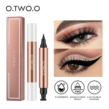 O.TWO.O Eyeliner Stamp Black Liquid Eyeliner / Pen Waterproof Fast Dry Double-ended Eye Liner Pencil