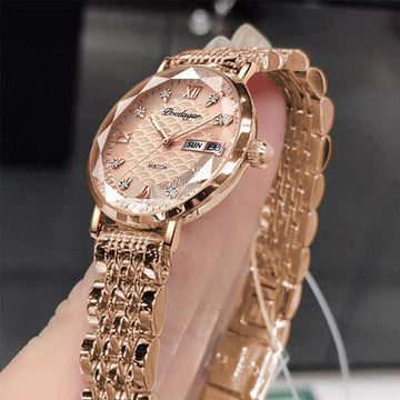 POEDAGAR Watch  for Women / New Fashion, Luxury Stainless Steel Wristwatch Bracelet Simple Rose Gold Waterproof Luminous Ladies Watches