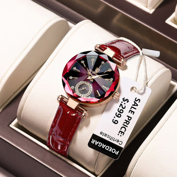 POEDAGAR Women Watches with Diamond Dial/ Luxury Waterproof Ladies Wristwatch