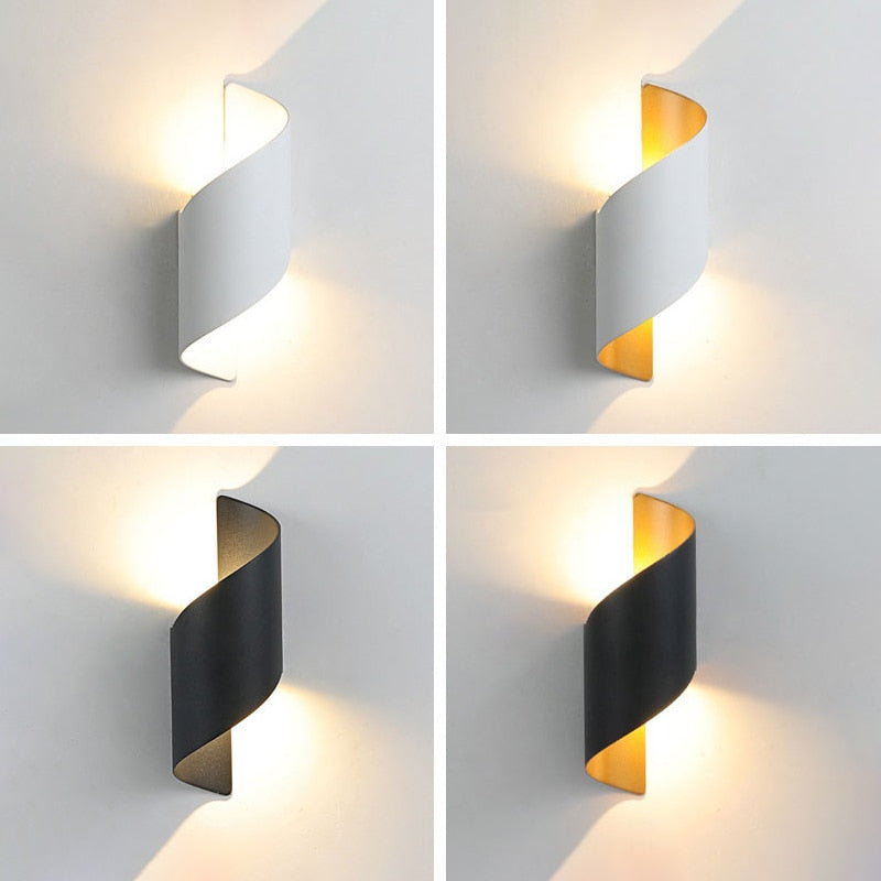 LED Wall Lamp Spiral Design10W Indoor Wall Lights Waterproof Outdoor Modern Nordic Sconce Lamp Interior Wall Light Home Decor