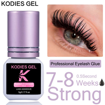 KODIES GEL Extra Strong Eyelash Glue Extension Supplies 5g, 0.5 Second Dry Lash Glue for False Eyelash Waterproof Adhesive Lift