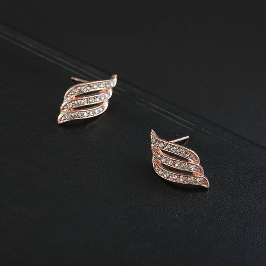 Fashion Gold Color Korean Style Simple Crystal Drop Earrings For Women