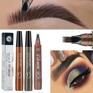 5-Color Four-Pronged Eyebrow Pencil Eyebrow Brush/ Split Liquid Waterproof Long-Lasting Eyebrows Enhancer Pencil Eyebrow Shadow