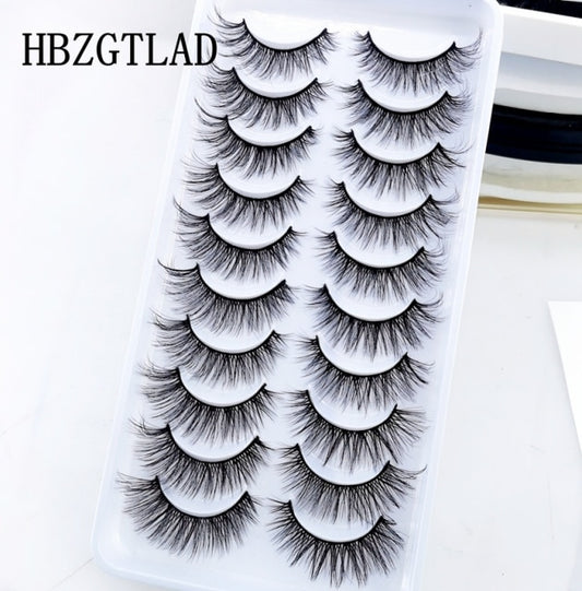 NEW 10 Pairs Natural False Eyelashes Fake Lashes Long Makeup 3d Mink Lashes Extension Eyelash Mink Eyelashes for Beauty 54