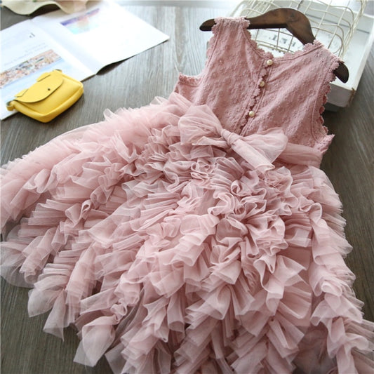 New Floral Lace  Dresses For Girls /Princess Dress for  3 8Y Girls  Vestido Infantile